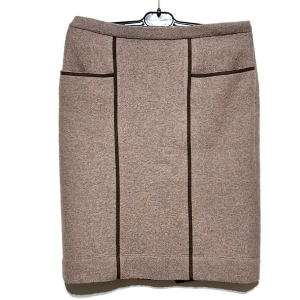 NWOT BCBGMAXAZRIA Mocha Brown Wool Pencil Cut Skirt Size Small